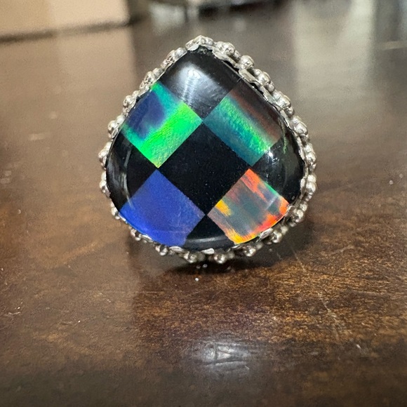 Aurora Opal Checkered Ring - Picture 8 of 8